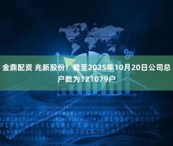 金鼎配资 兆新股份：截至2025年10月20日公司总户数为121079户