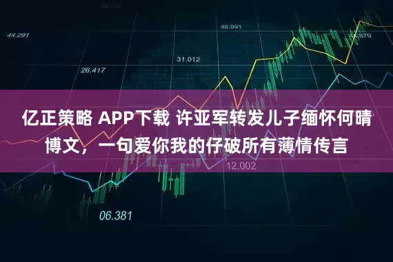亿正策略 APP下载 许亚军转发儿子缅怀何晴博文，一句爱你我的仔破所有薄情传言